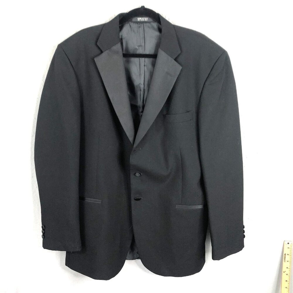 Vintage Raffinati Blazer Mens 44L Black Satin Collar  Jacket Occasion Cocktail